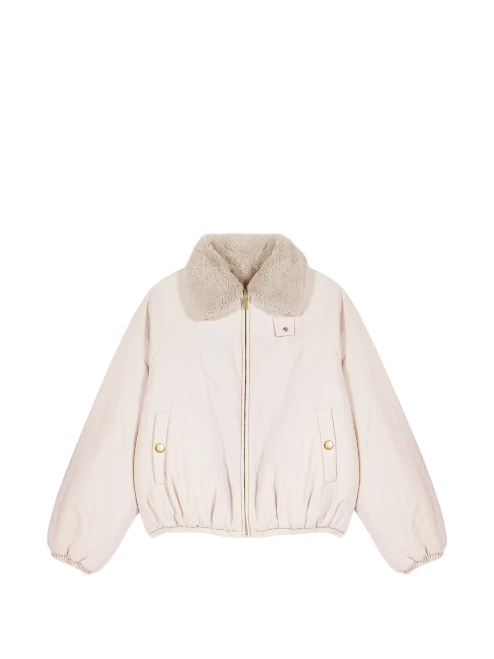 Maje reversible faux-fur collar puffer jacket