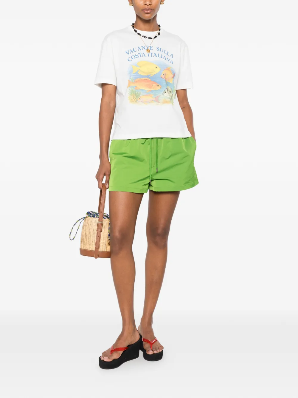 Maje Shorts met elastische trekkoord Groen