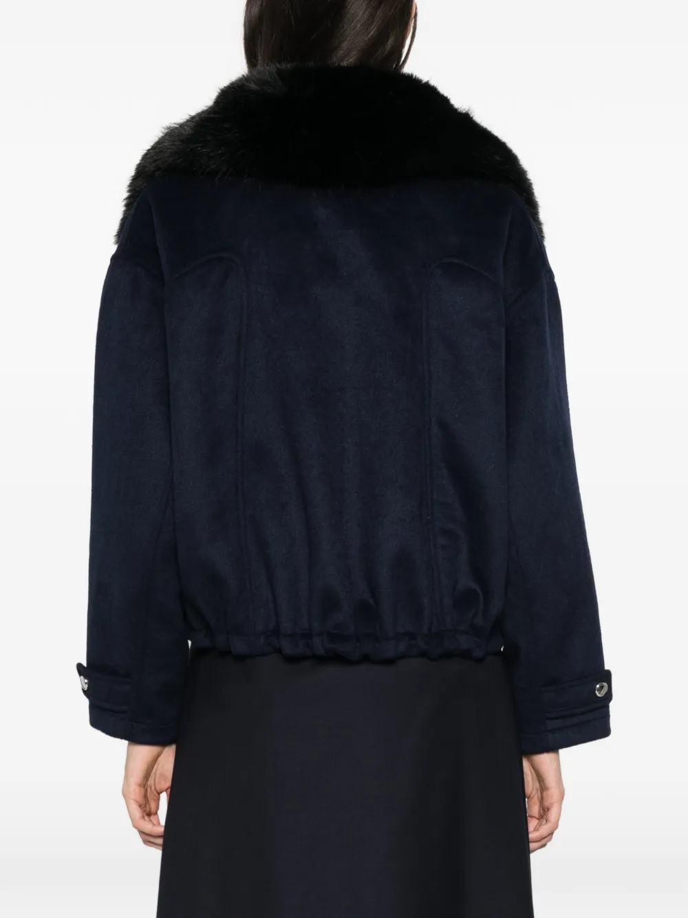 Maje Jas met sjaalkraag Blauw