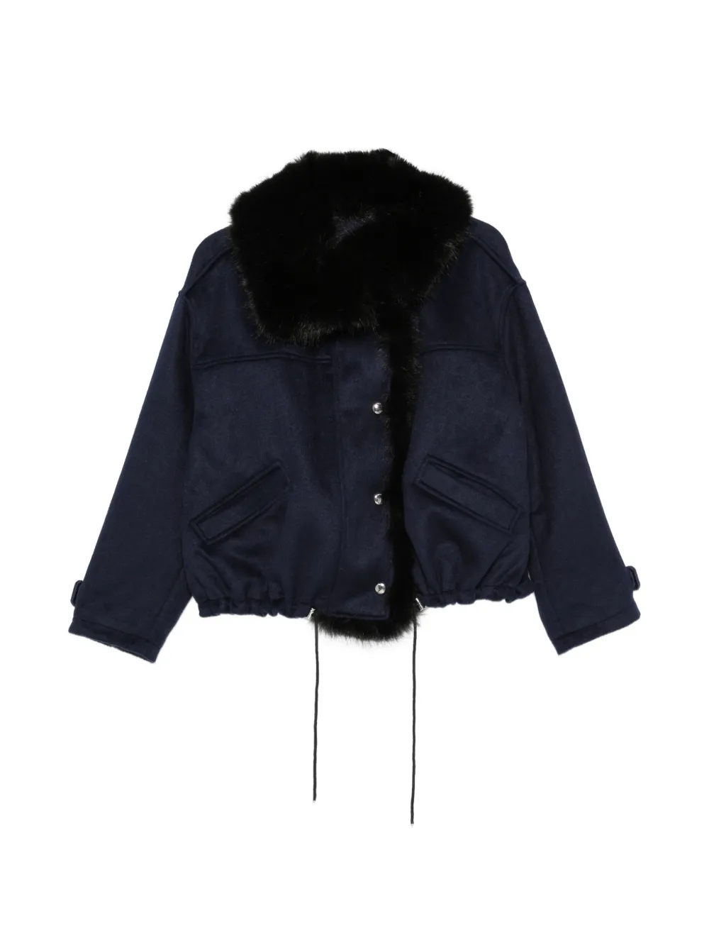 Maje manteau à col châle - Bleu