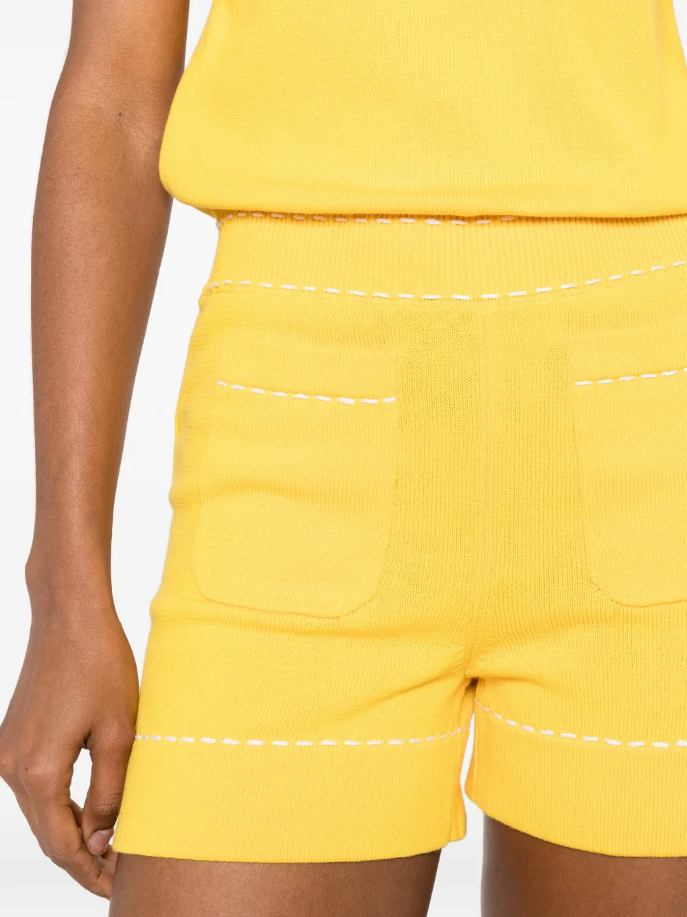 Maje x Blanca gebreide playsuit met stiksel Geel