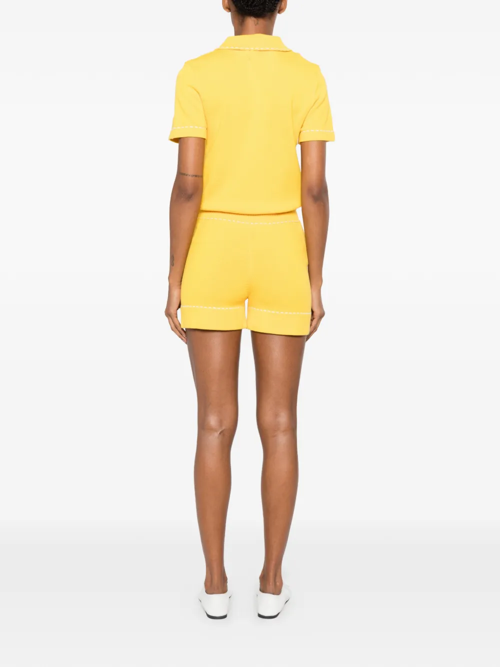 Maje x Blanca gebreide playsuit met stiksel Geel
