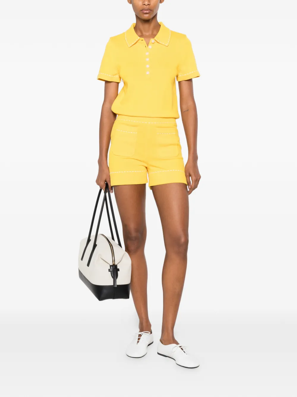 Maje x Blanca gebreide playsuit met stiksel Geel