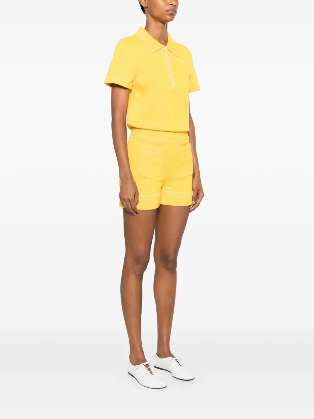 Maje x Blanca gebreide playsuit met stiksel Geel
