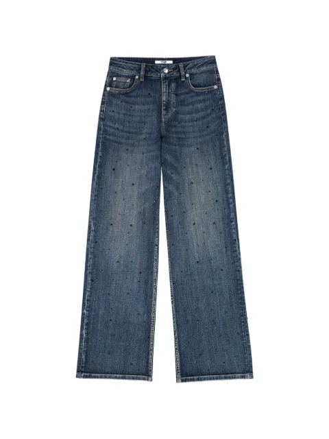 Maje rhinestone-embellished straight-leg jeans