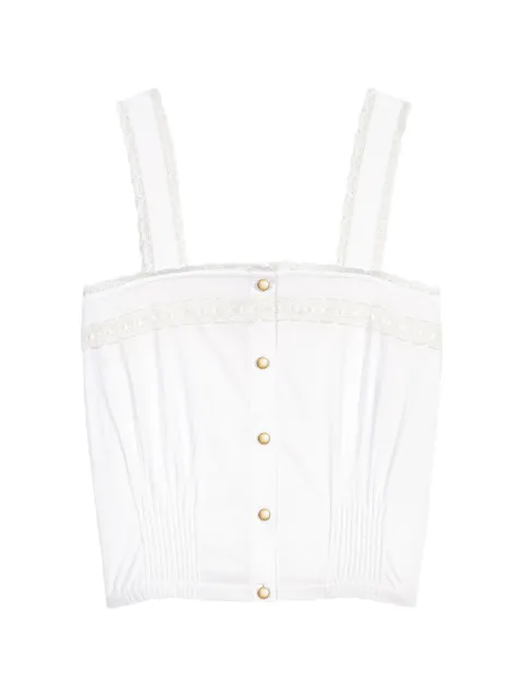 Maje lace-trim pleated top