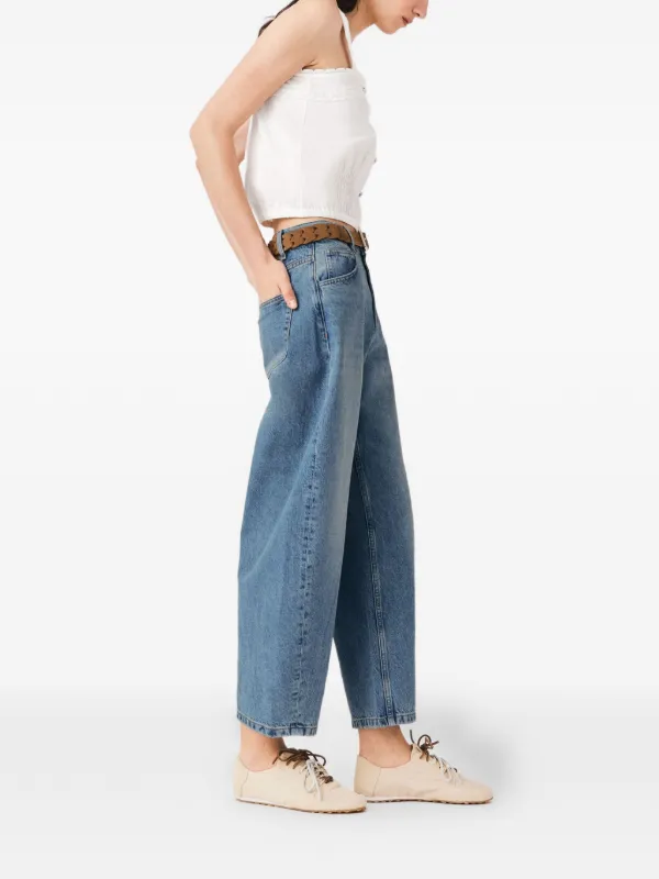 Maje Crop Top With Lace Trim | White | FARFETCH HK