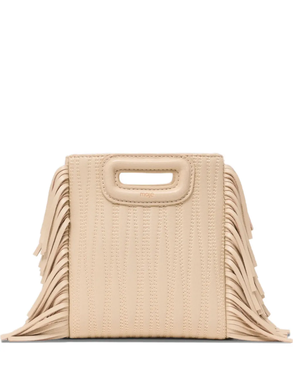 Maje mini M fringed tote bag - Toni neutri