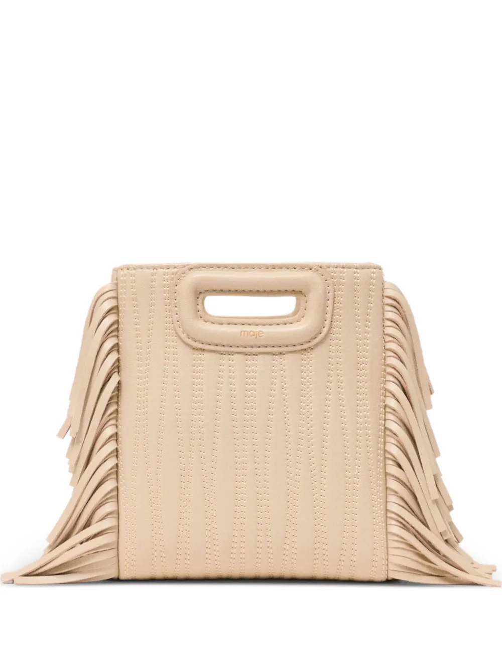 Maje mini M fringed tote bag - Toni neutri