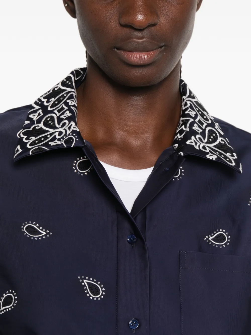 Maje Overhemd met korte mouwen Blauw