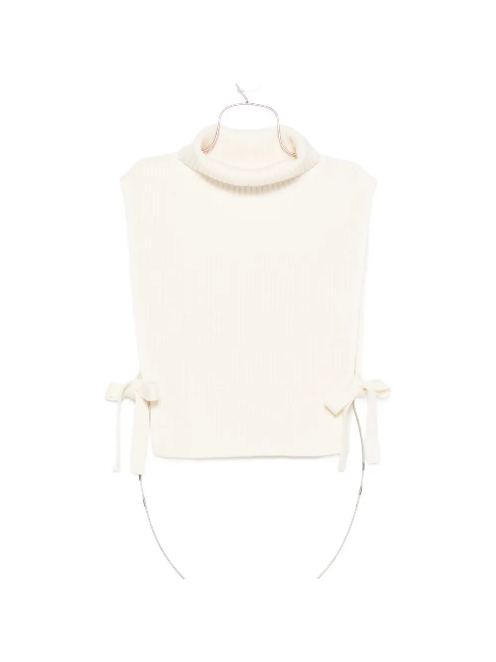Maje ribbed-knit tie-fastening vest - Toni neutri