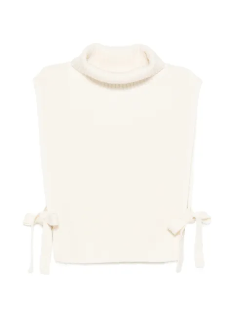 Maje ribbed-knit tie-fastening vest