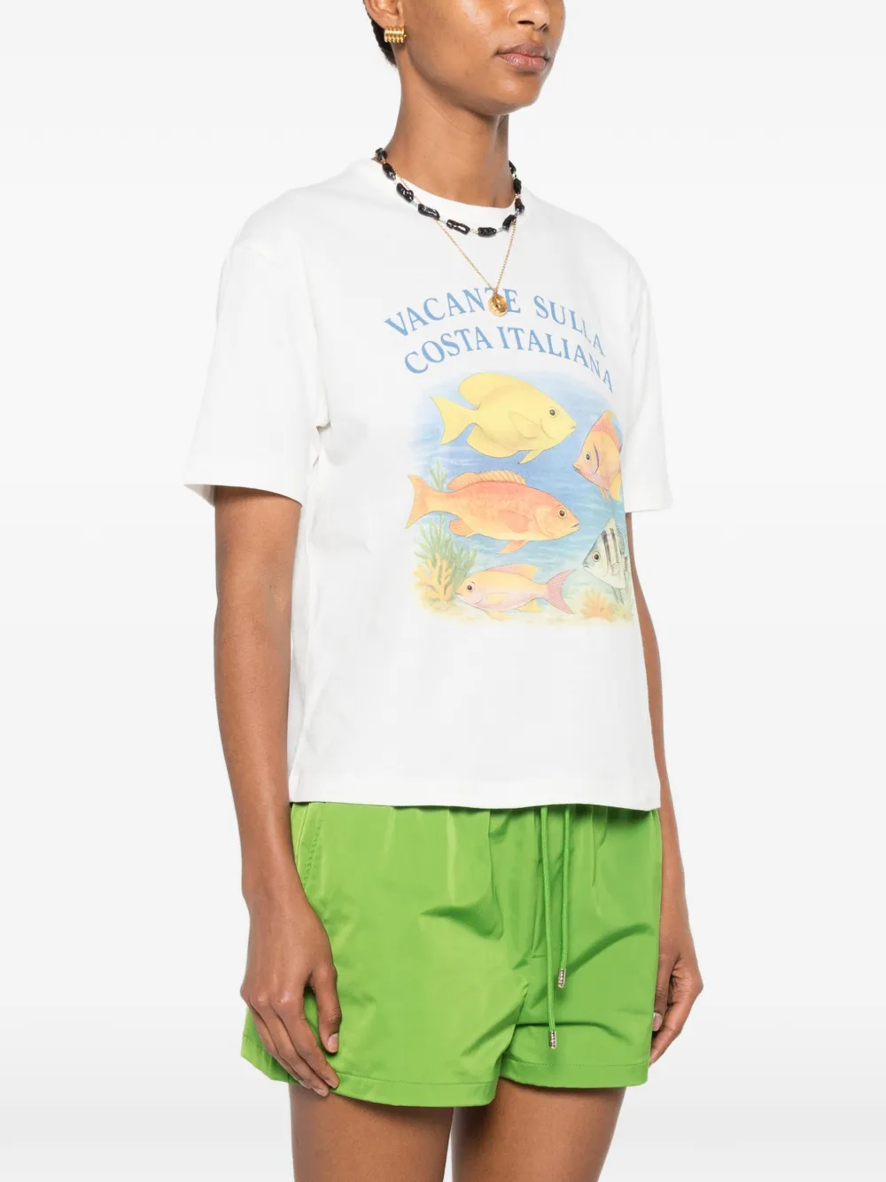 Maje x Blanca T-shirt met visprint Beige