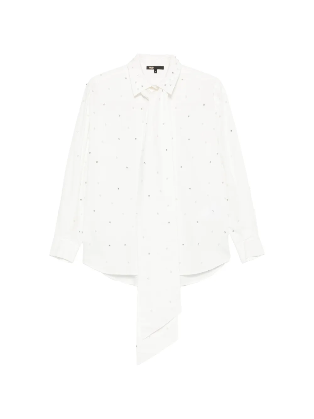 Maje Camicia con perle e fiocco - Bianco