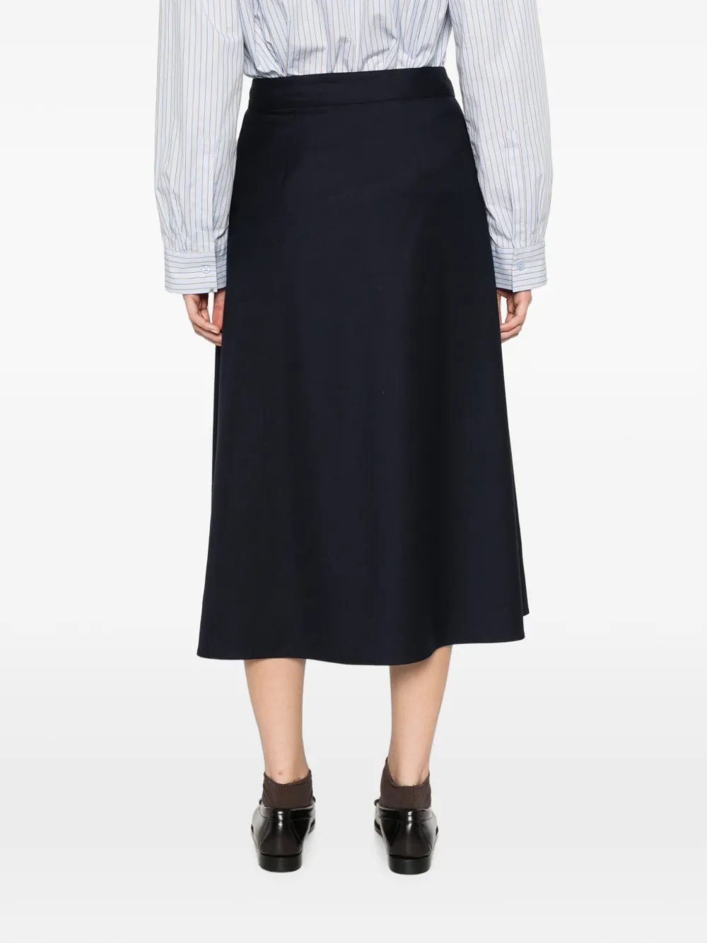 Maje Jarmand midi-plooirok met gespdetail Blauw