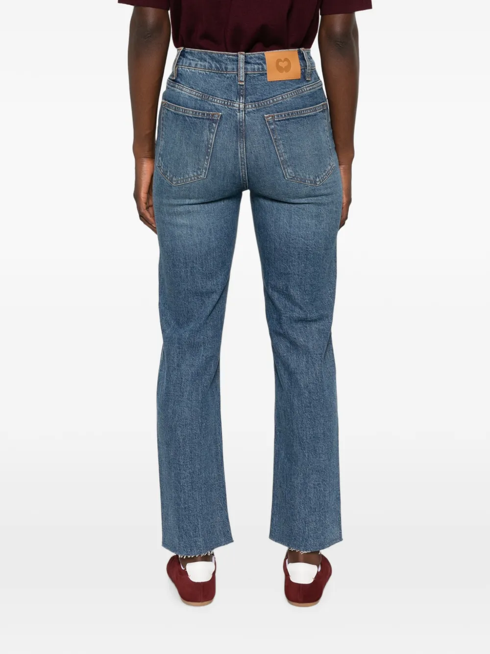 Maje Straight jeans verfraaid met strik Blauw