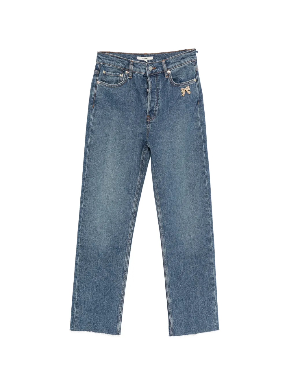 Maje bow-embellished straight-leg jeans - Blu