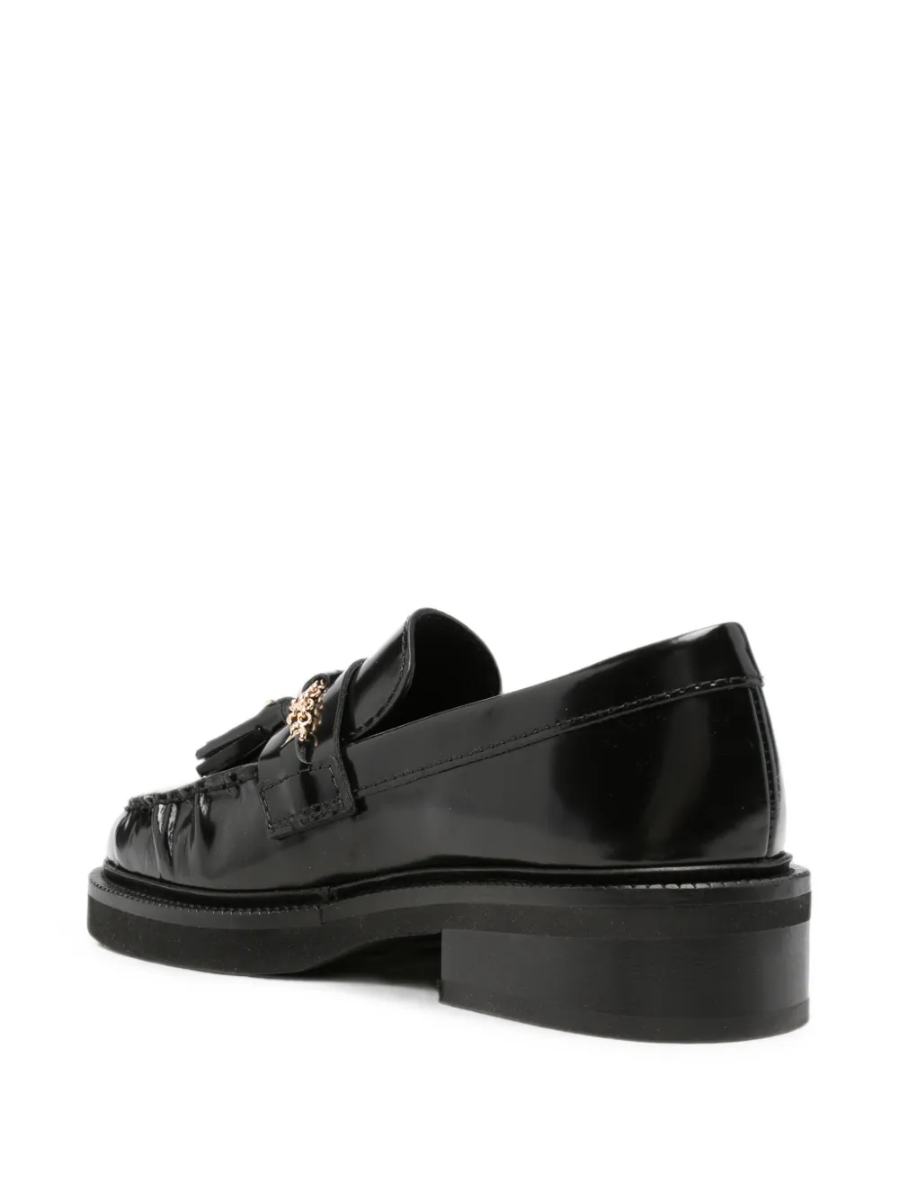 Maje tassel-detail chain-link loafers Zwart