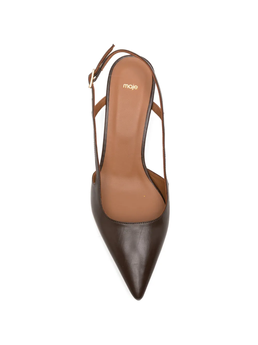 Maje Slingback pumps met puntige neus Bruin