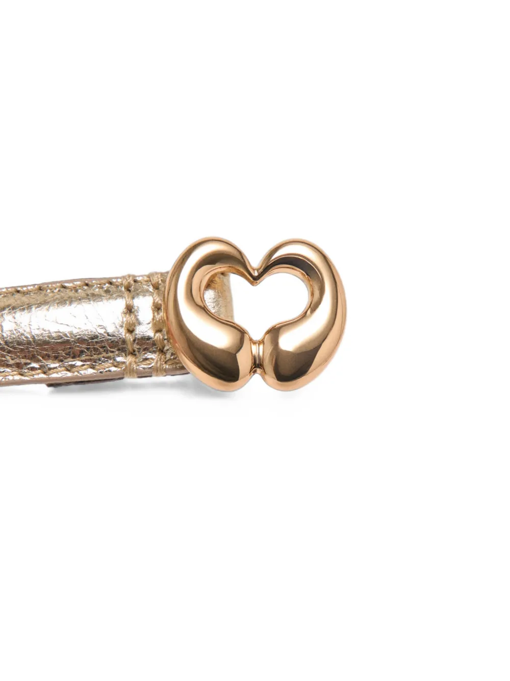 Maje Slanke metallic leren riem Goud