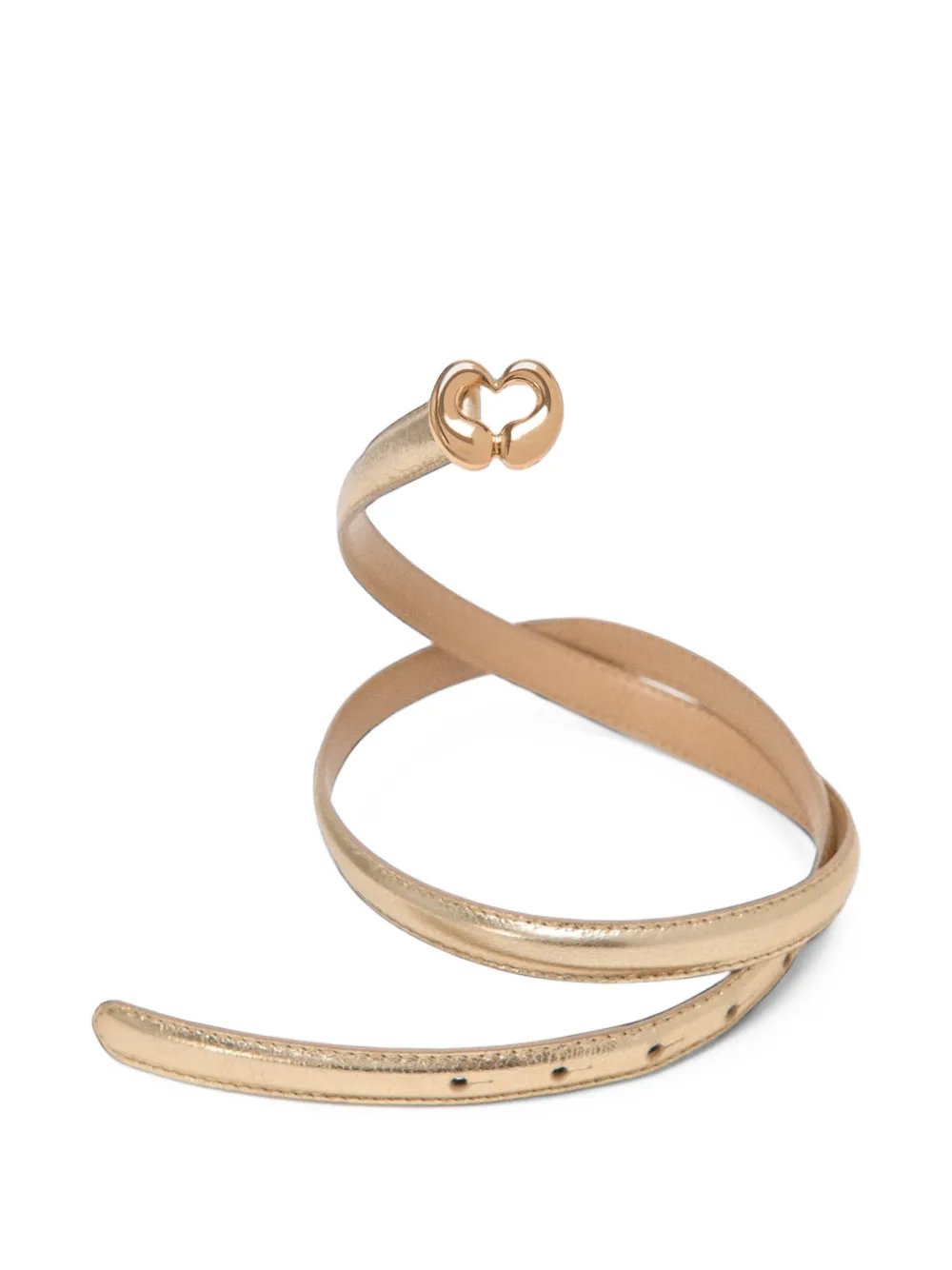 Maje Slanke metallic leren riem Goud