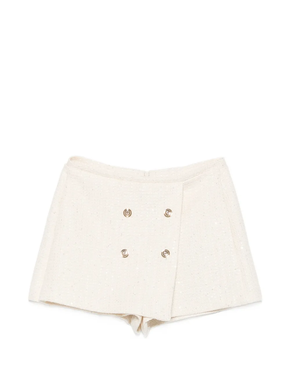 Maje Tweed-Skort mit Zierknöpfen - Nude