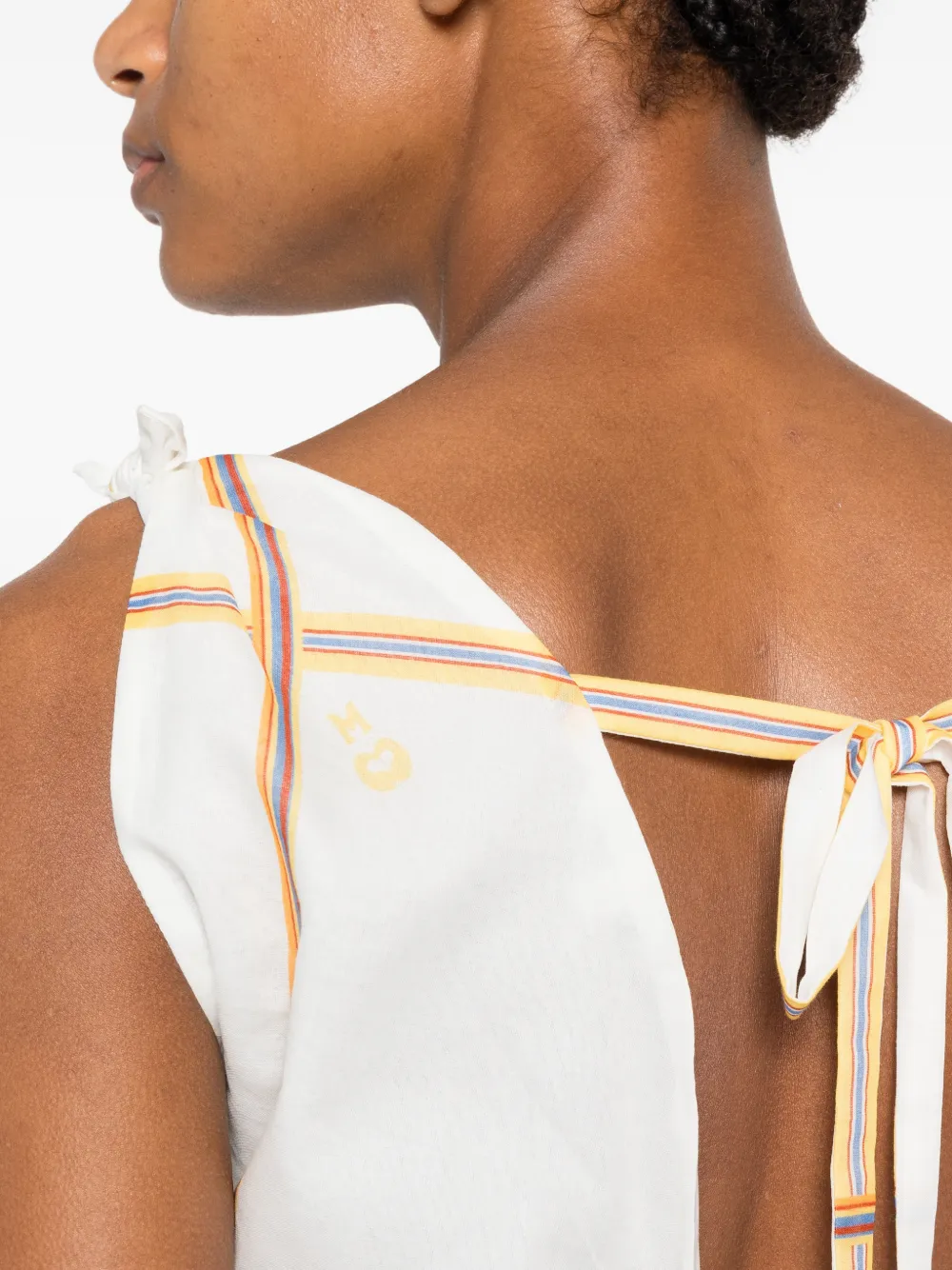 Maje Gestreepte top met open rug Wit