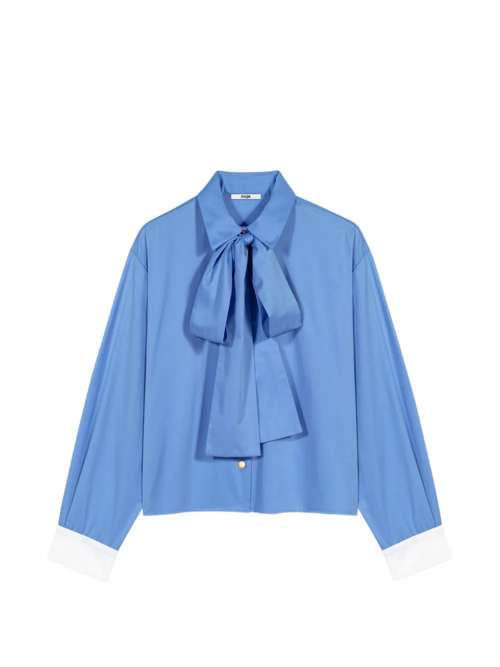 Maje cotton pussy bow shirt - Blu