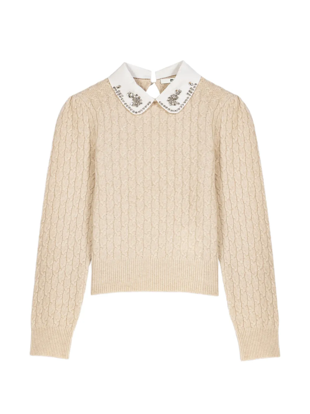 Maje removable poplin-collar jumper - Toni neutri