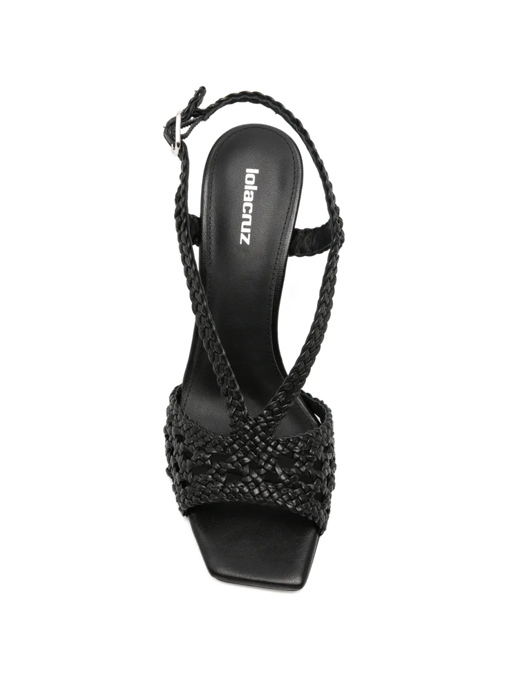 Lola Cruz Tàbata braided-leather sandals Zwart