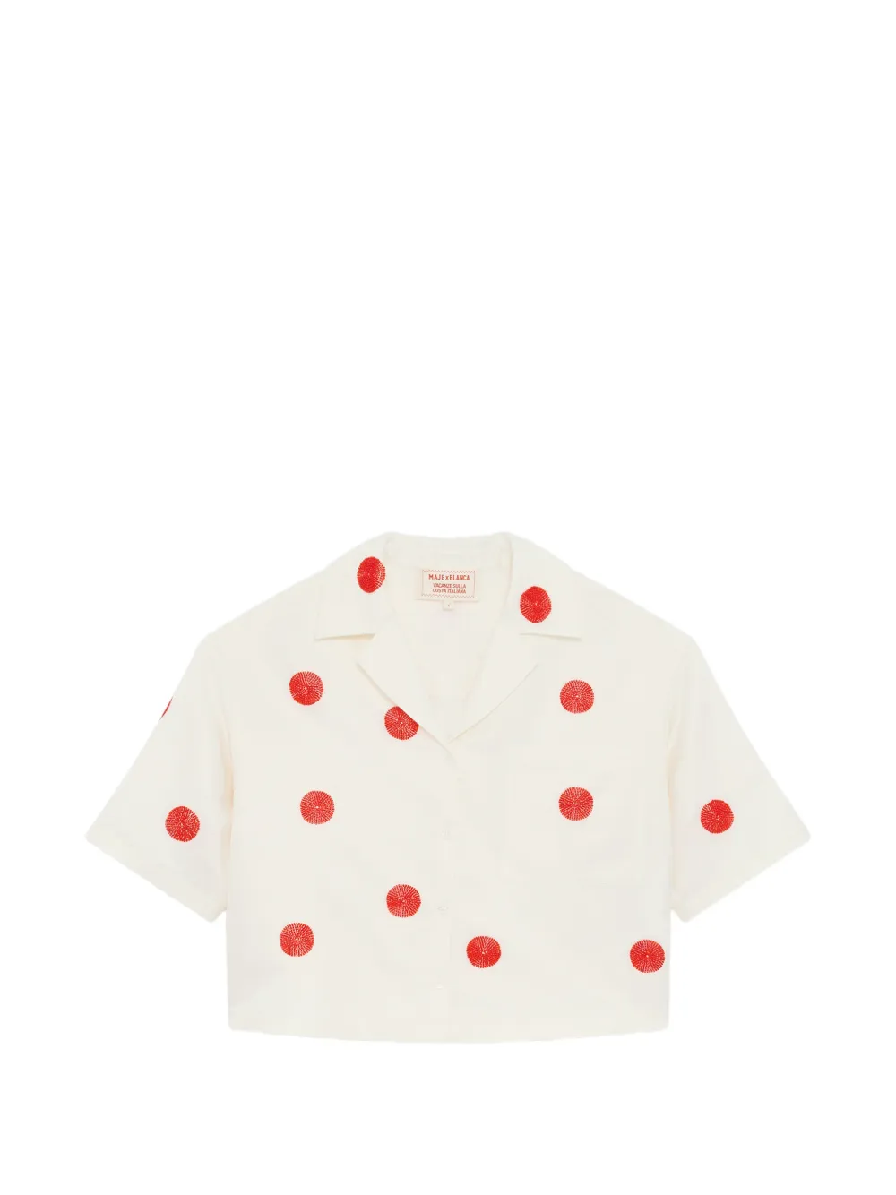 Maje x Blanca Miró polka-dot cropped shirt - Toni neutri