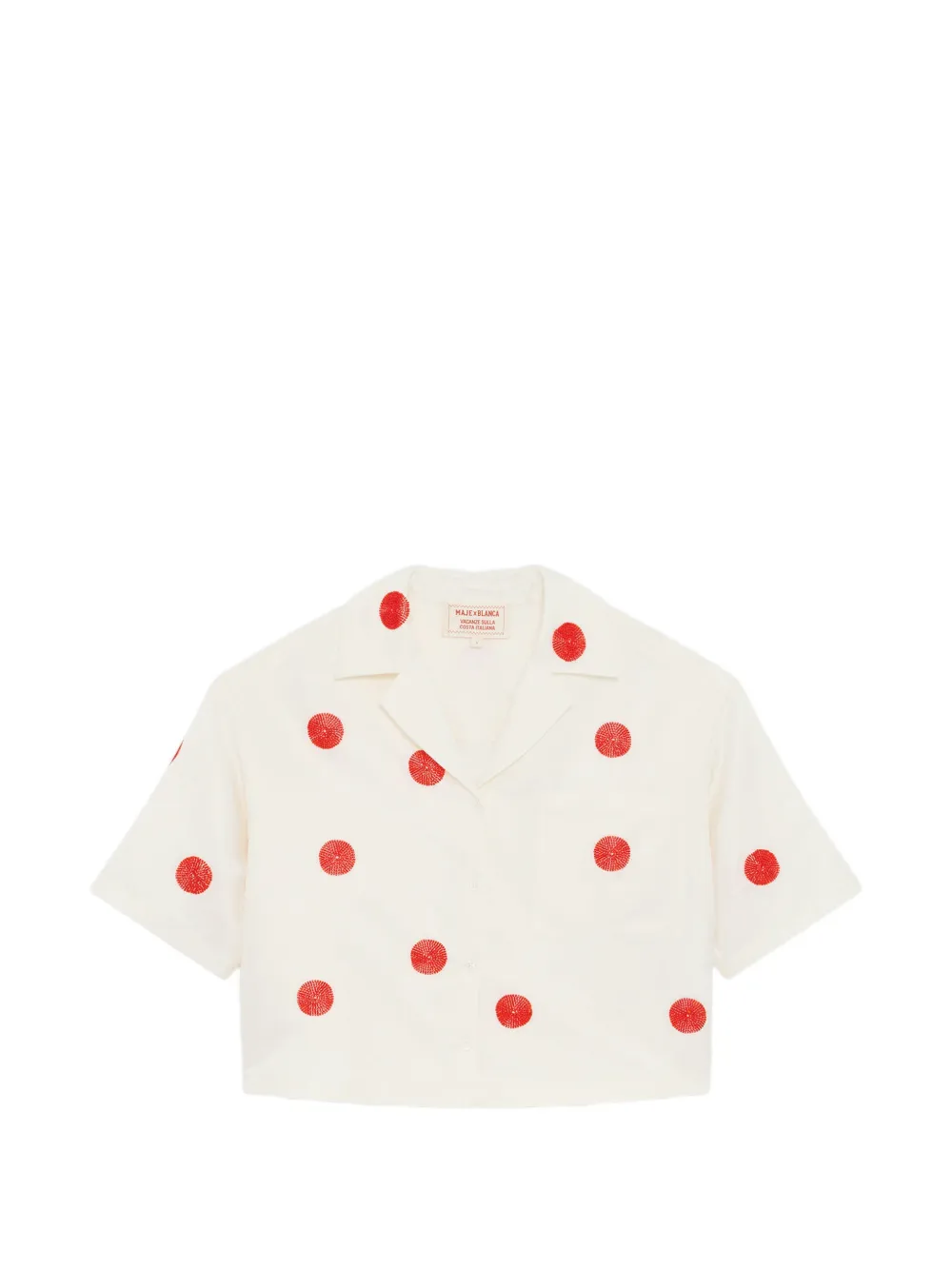 Maje x Blanca Miró cropped blouse met stippen Beige
