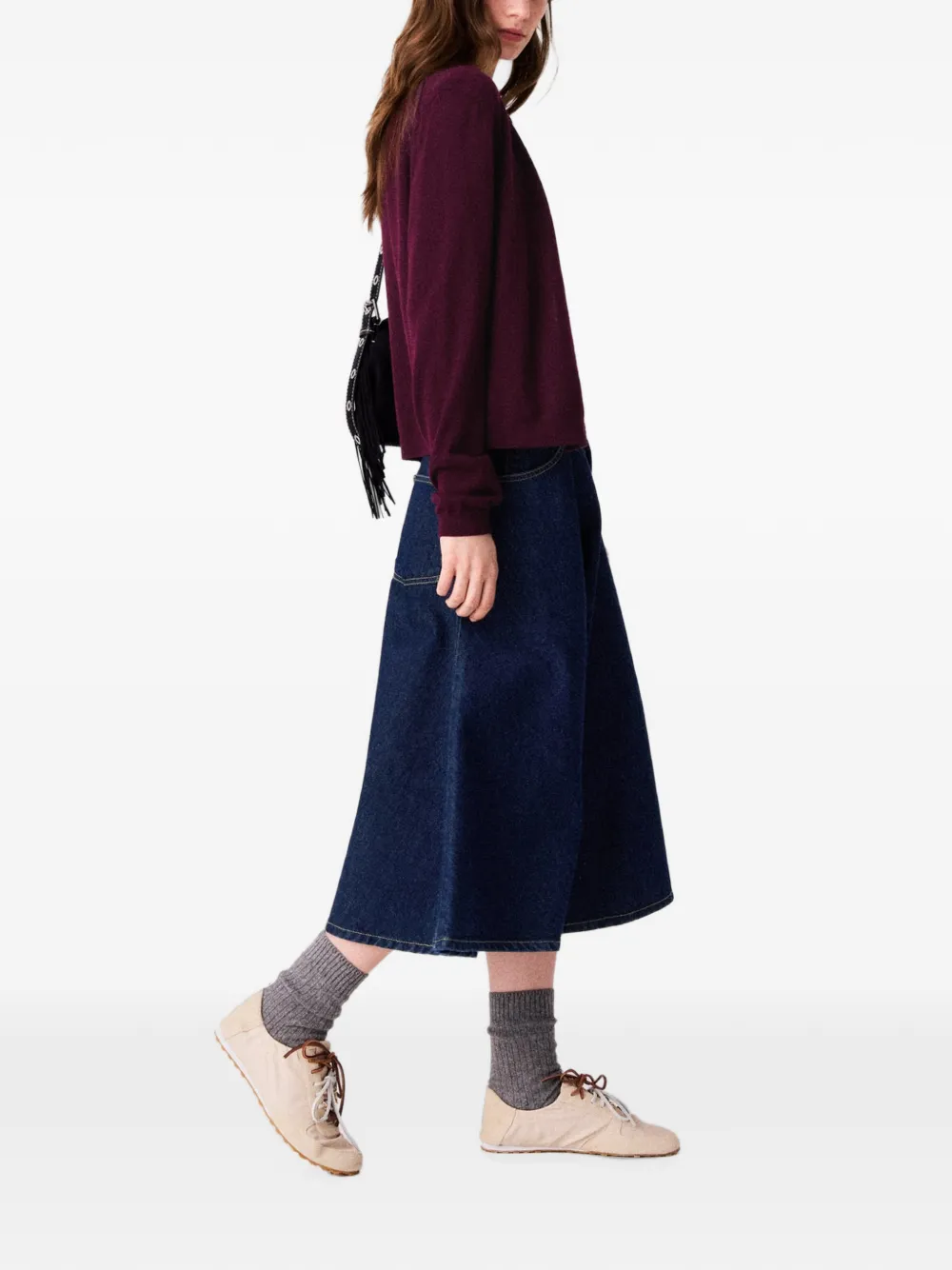 Maje A-lijn midi-rok Blauw