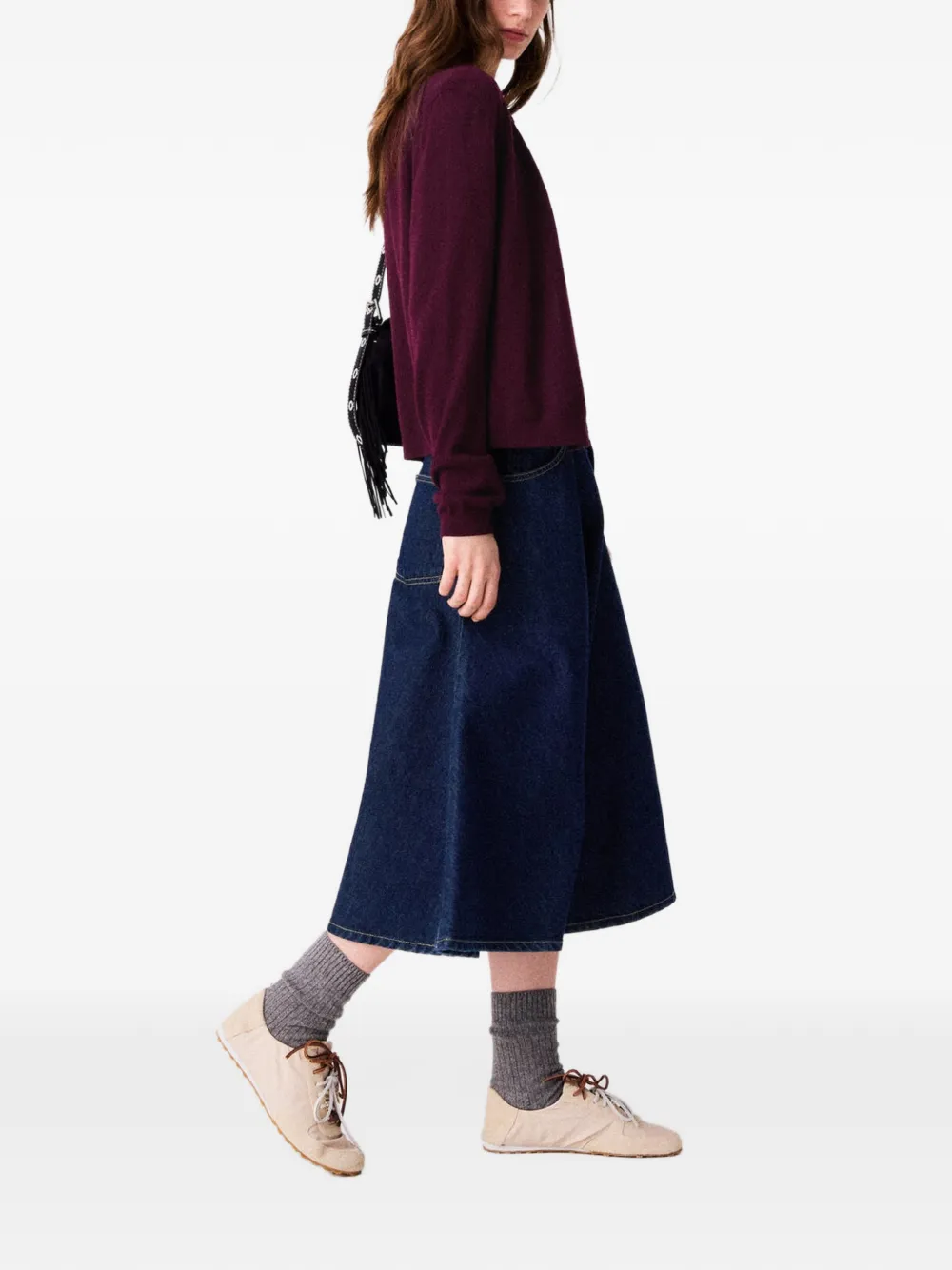 Maje A-lijn midi-rok Blauw