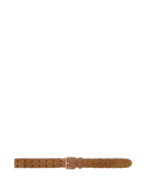 Saint Laurent ロゴバックル レザーベルト | ブラウン | FARFETCH JP
