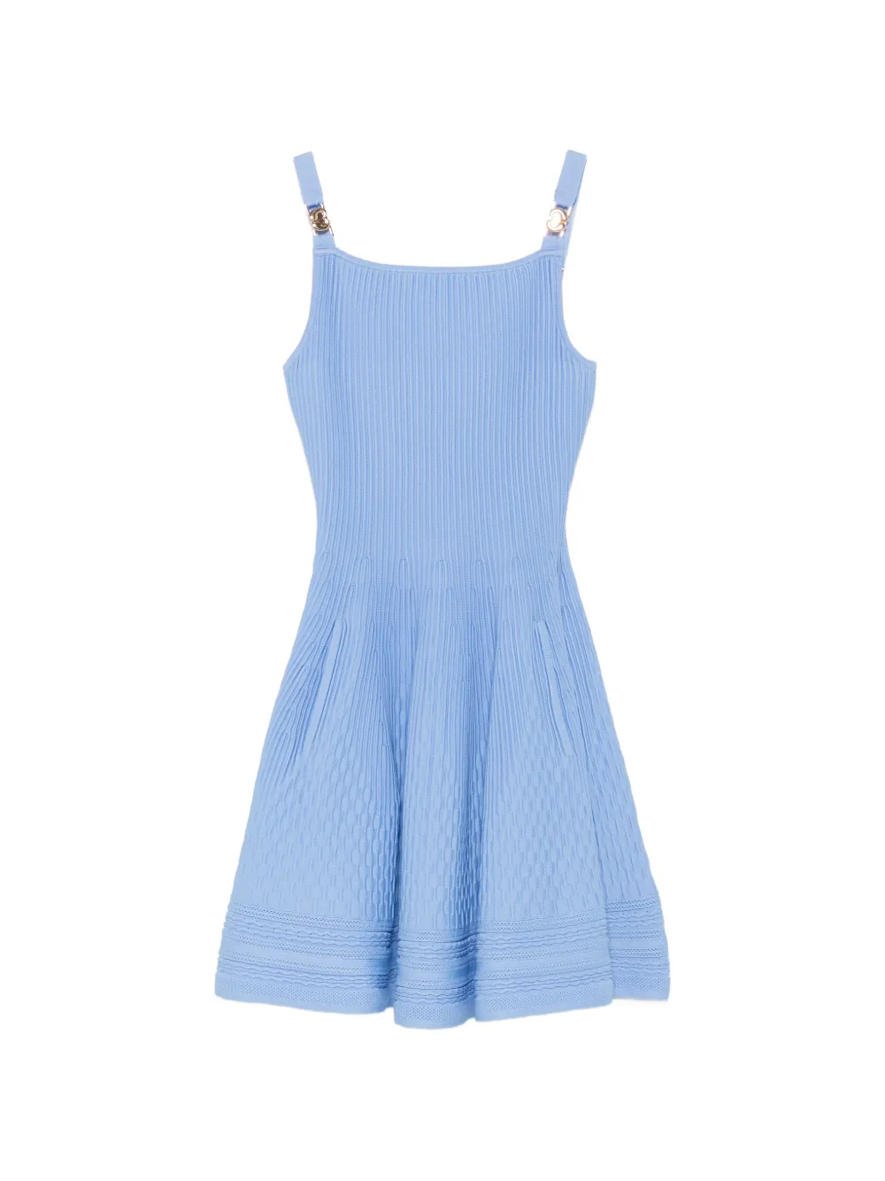 Maje ribbed-knit buckled-strap mini dress - Blu