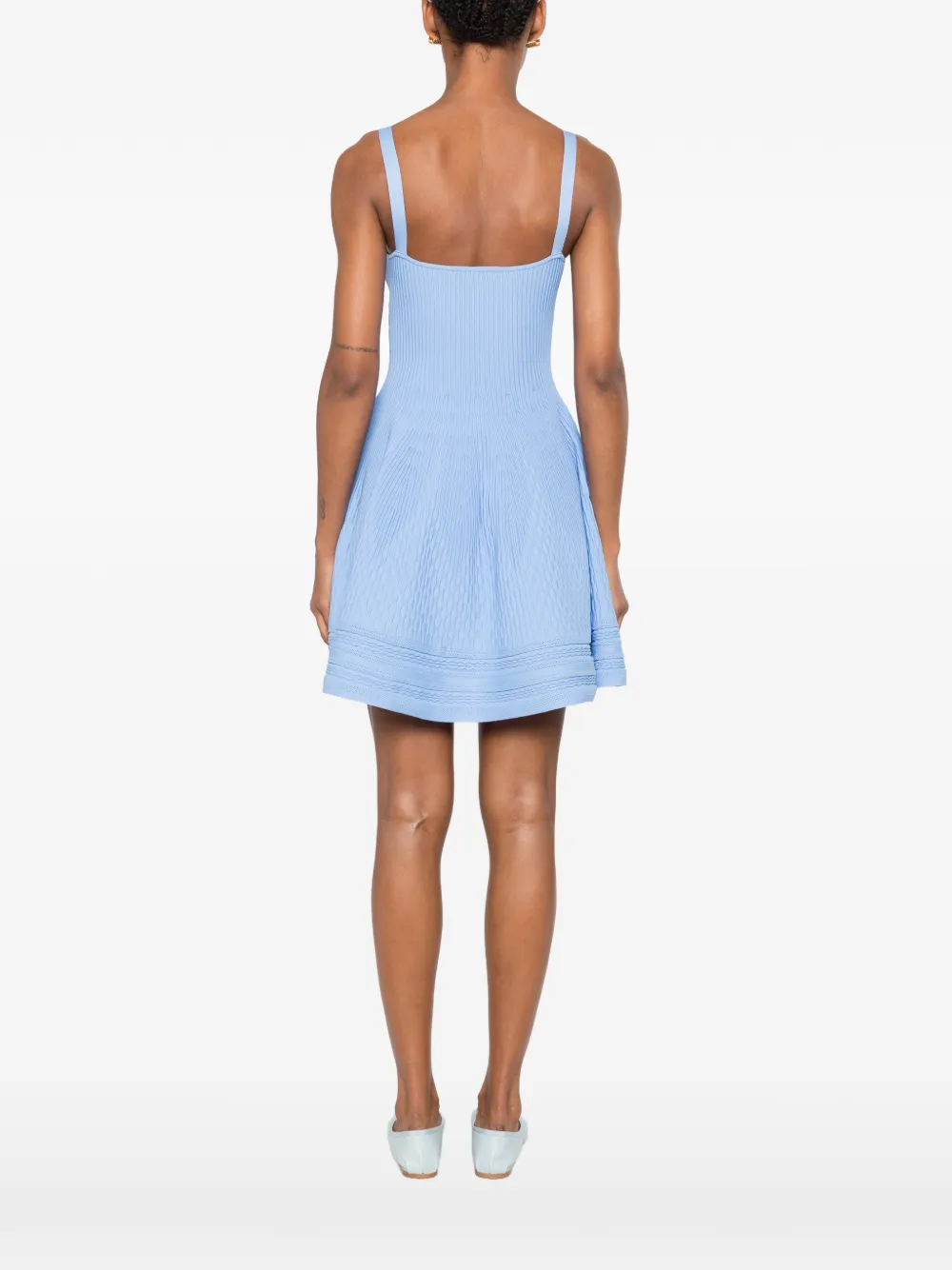 Maje Ribgebreide mini-jurk met gesp Blauw