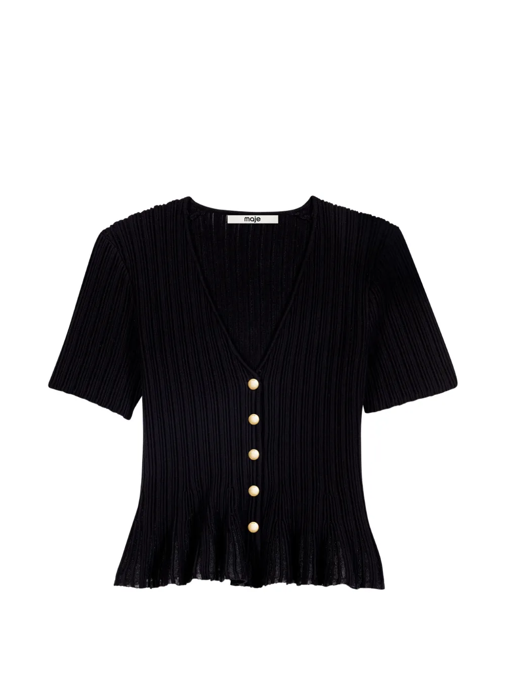 Maje Cardigan a coste - Nero