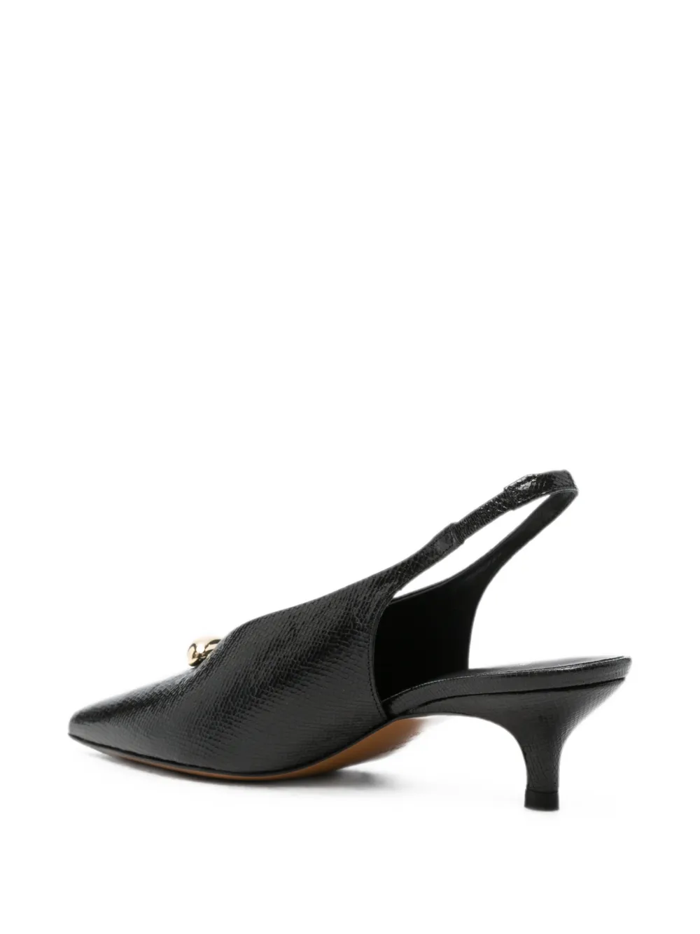 Maje Pumps met puntige neus en hagedissen-effect Zwart