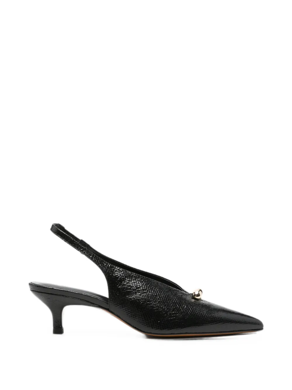 Maje Pumps met puntige neus en hagedissen-effect Zwart