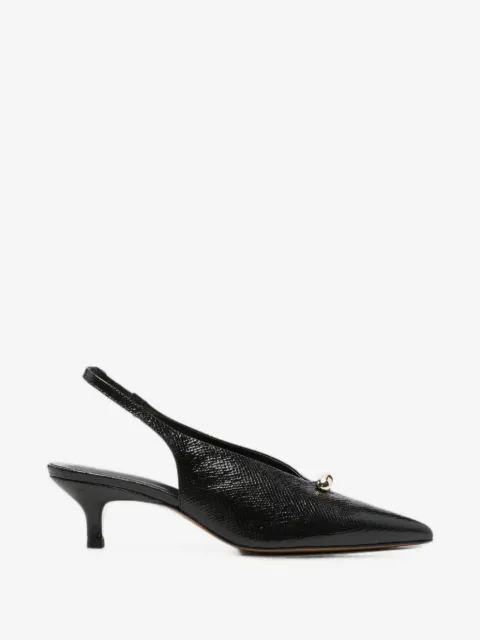Maje lizard-effect pointed-toe pumps