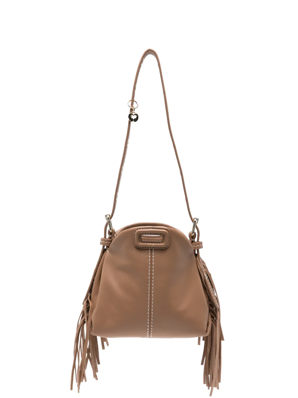 Maje fringed leather mini bag - Marrone