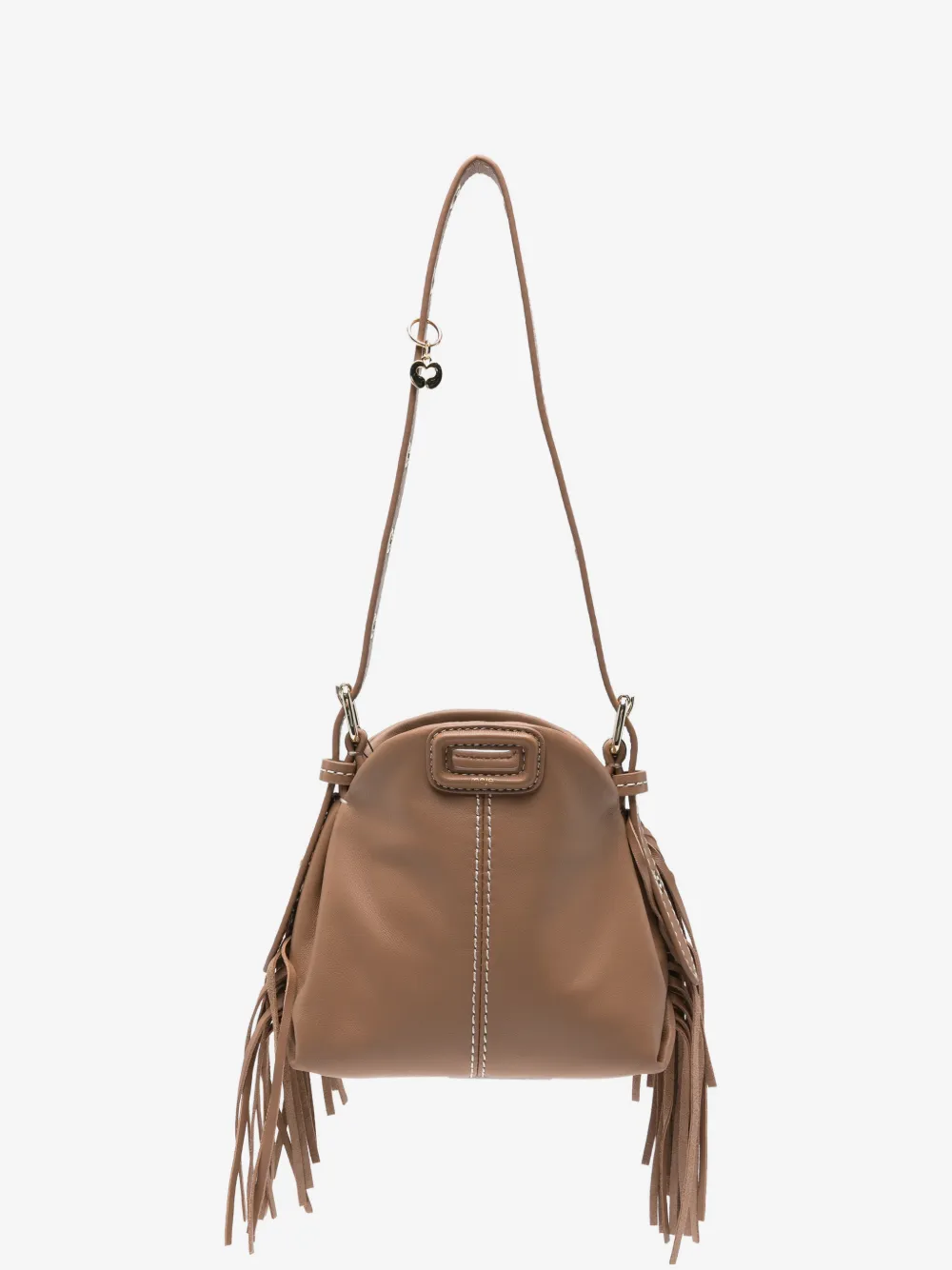 fringed leather mini bag