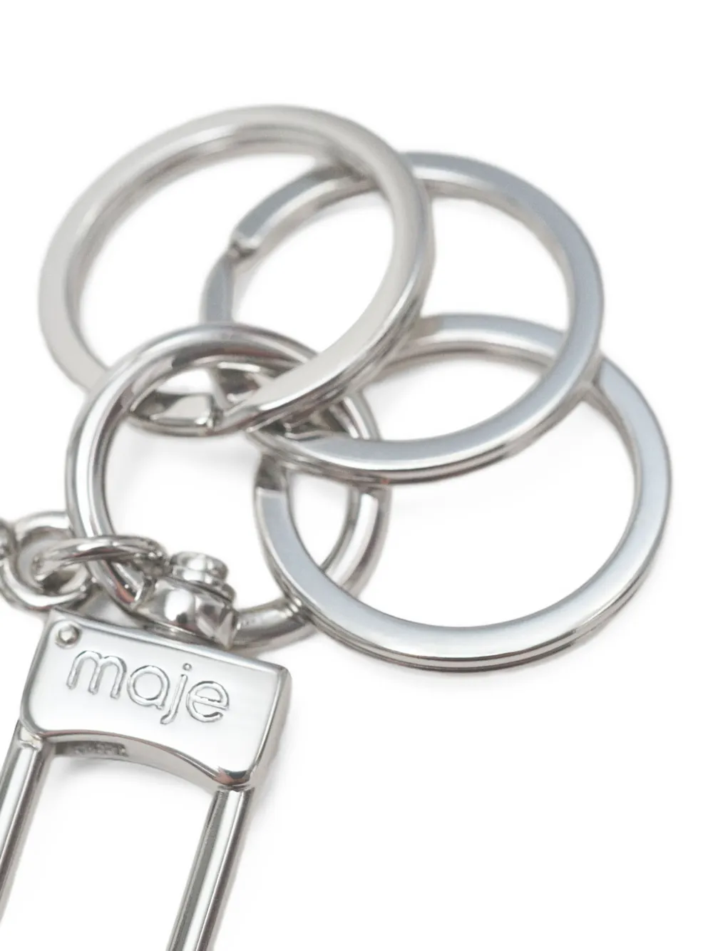Maje logo-letter charm keyrings Zilver