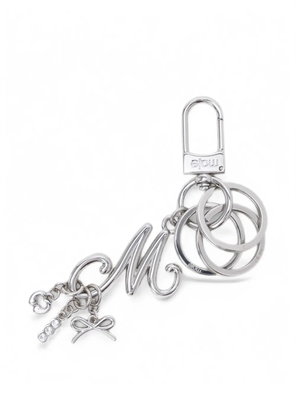 Maje logo-letter charm keyrings - Silber