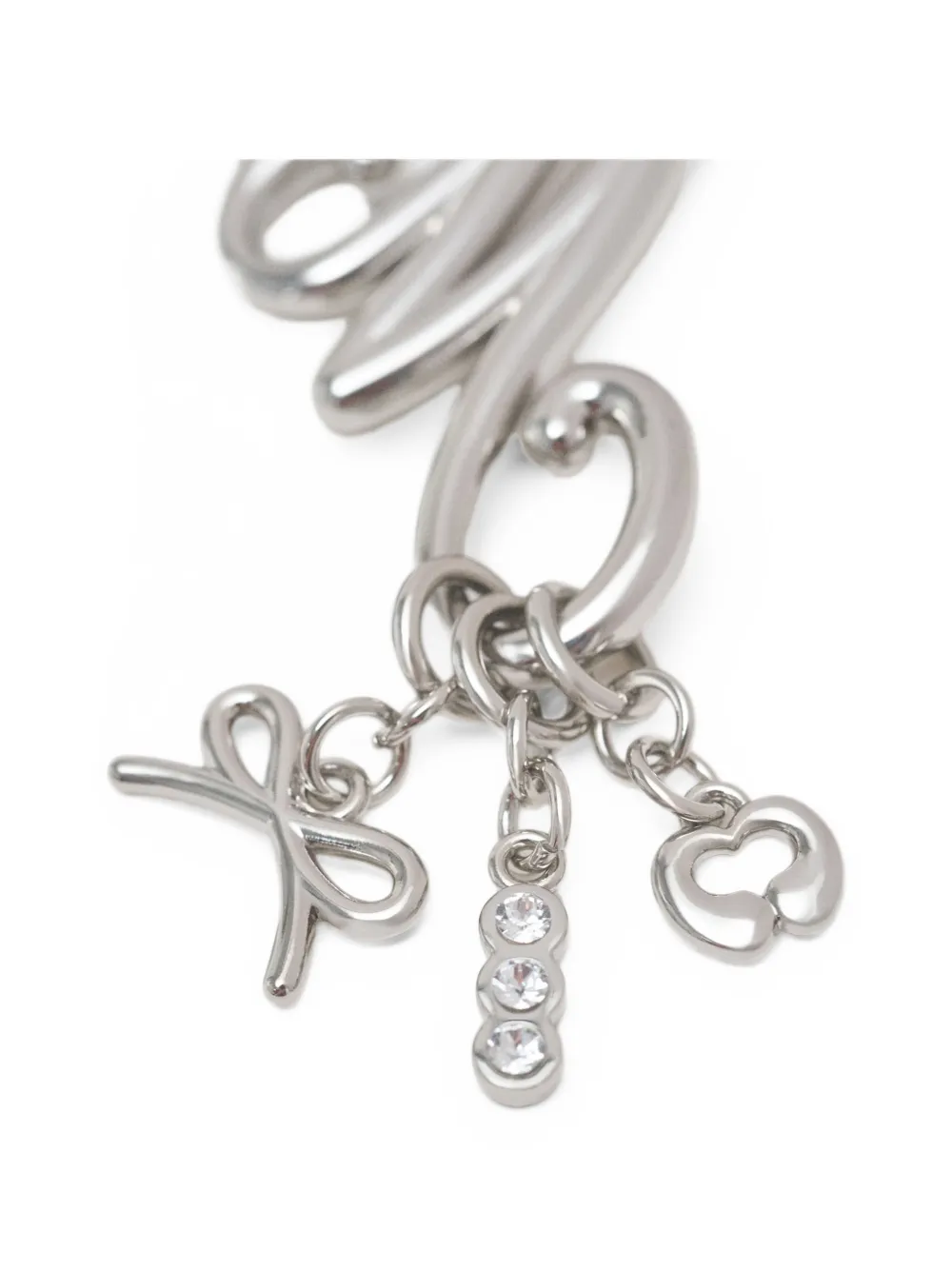Maje logo-letter charm keyrings Zilver