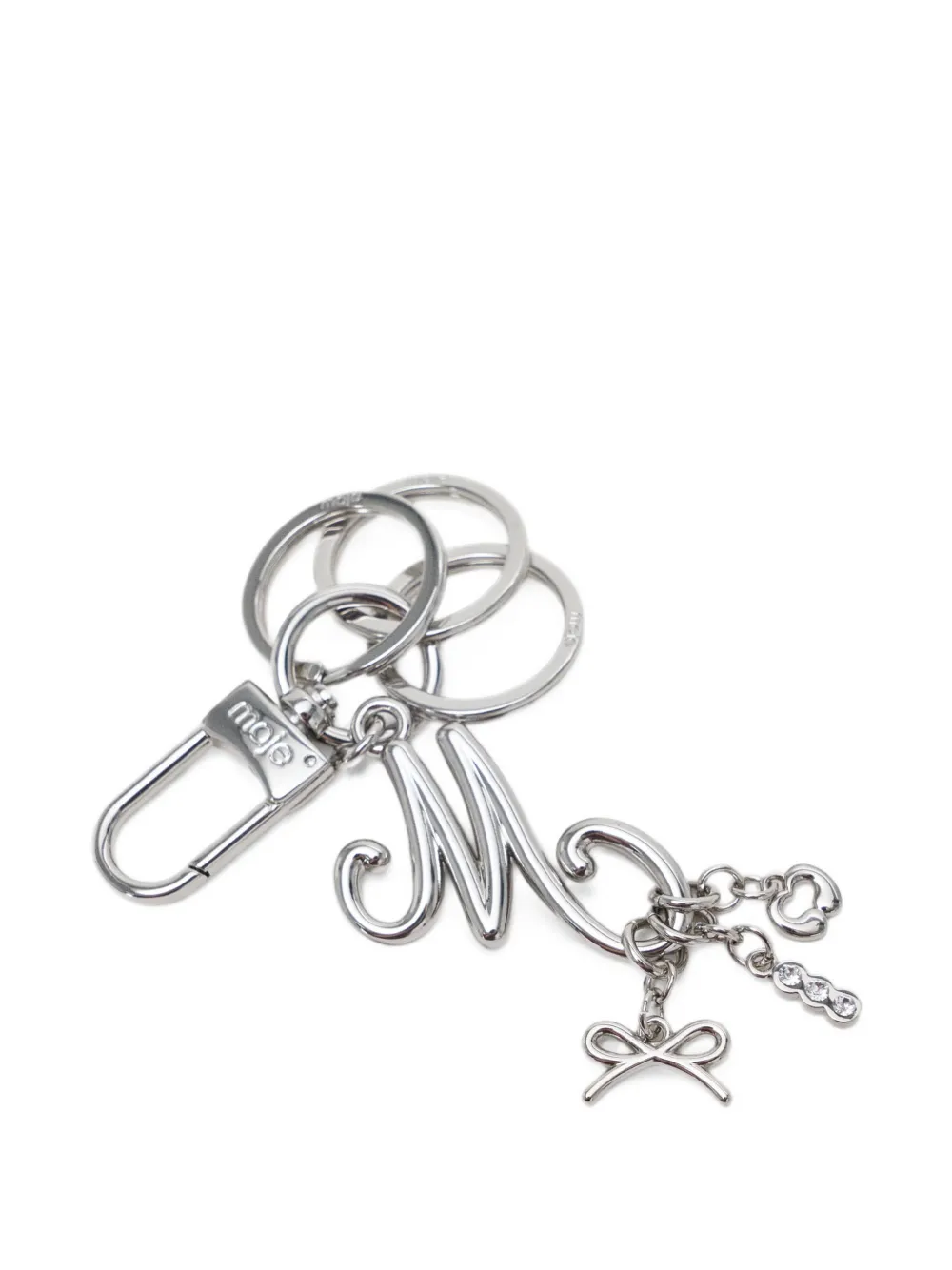 Maje logo-letter charm keyrings Zilver