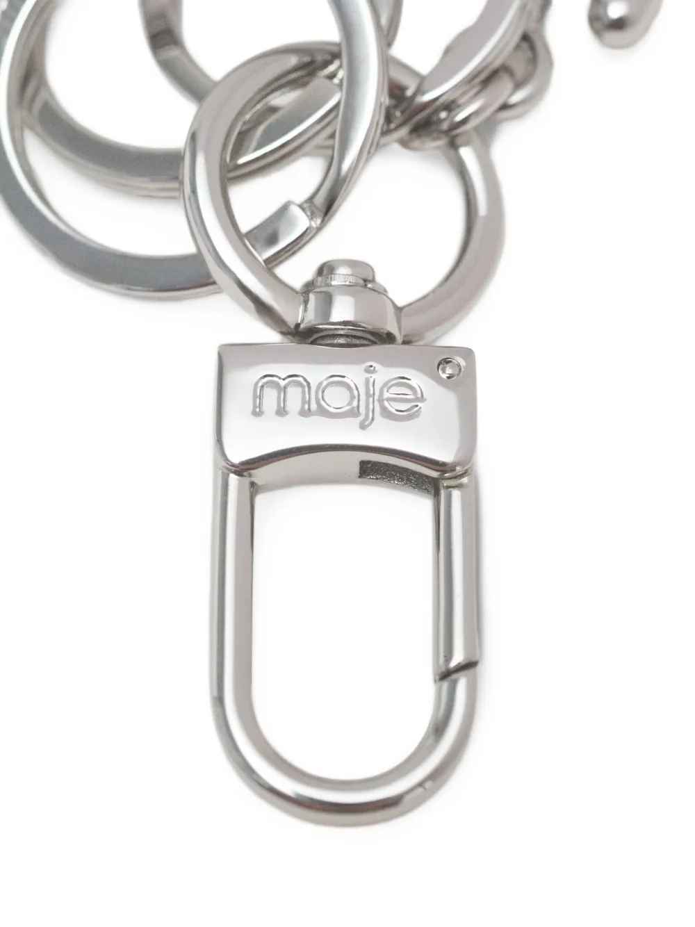 Maje logo-letter charm keyrings Zilver