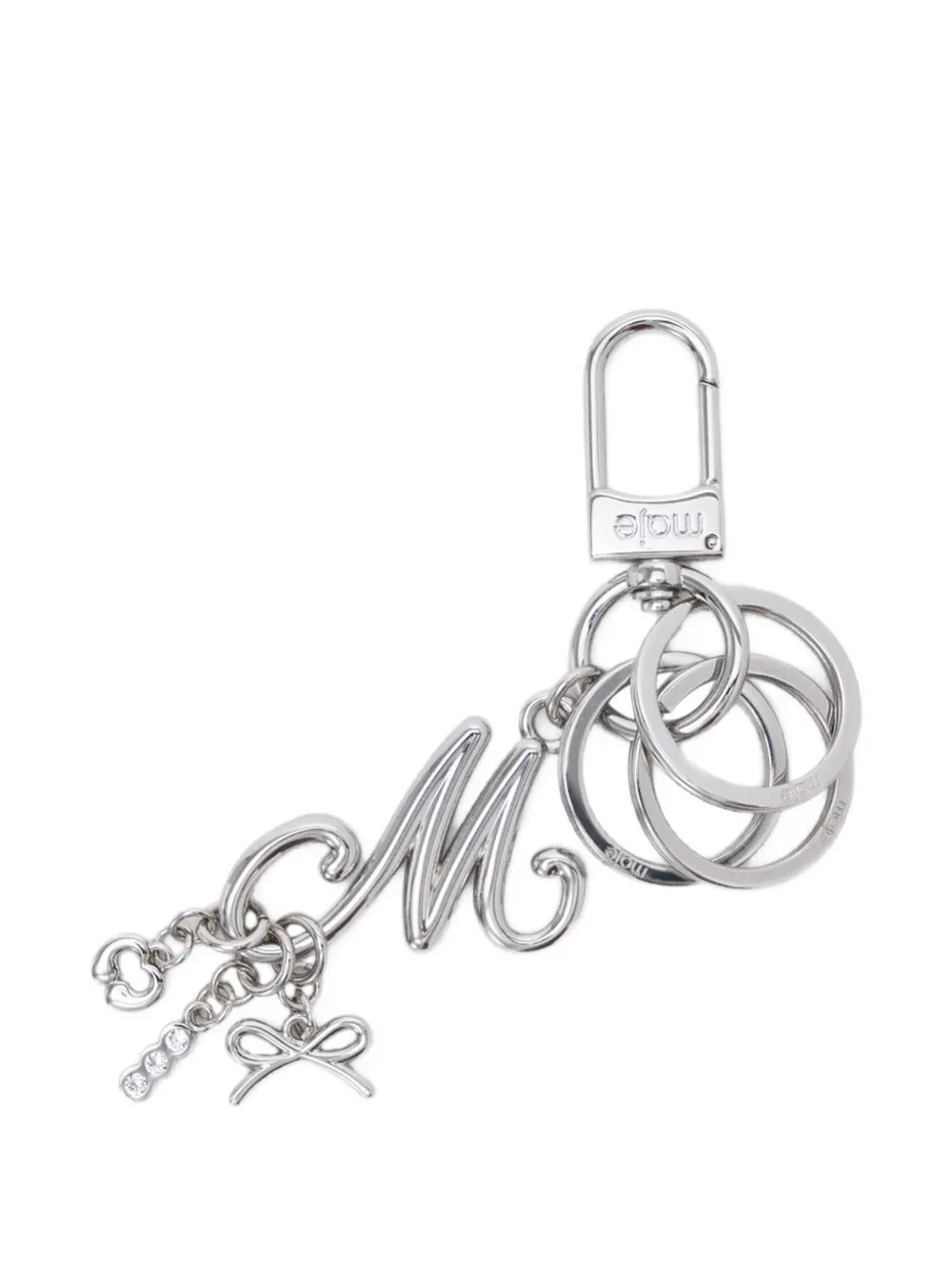 Maje logo-letter charm keyrings Zilver