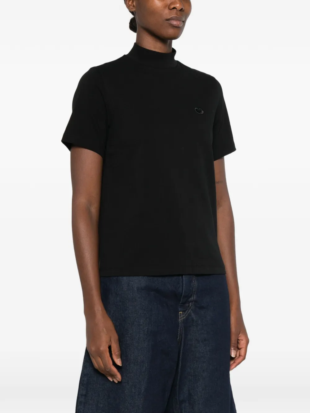 Maje T-shirt met hoge hals Zwart